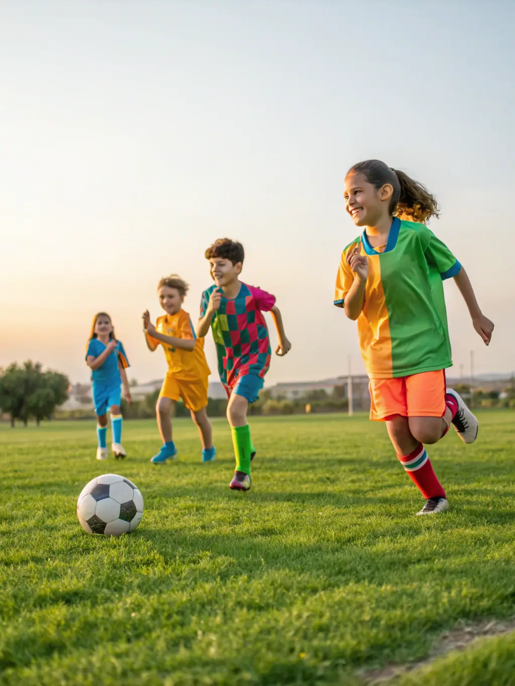 A heartwarming image of children participating in a sports clinic organized by SPORTS PALANGES NATURE, showcasing fun activities, skill development, and the joy of learning through sports.